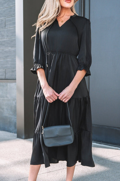 Natasha Sleeve Tiered Maxi Dress - Hello Beautiful BoutiqueMaxi DressesThreaded Pear