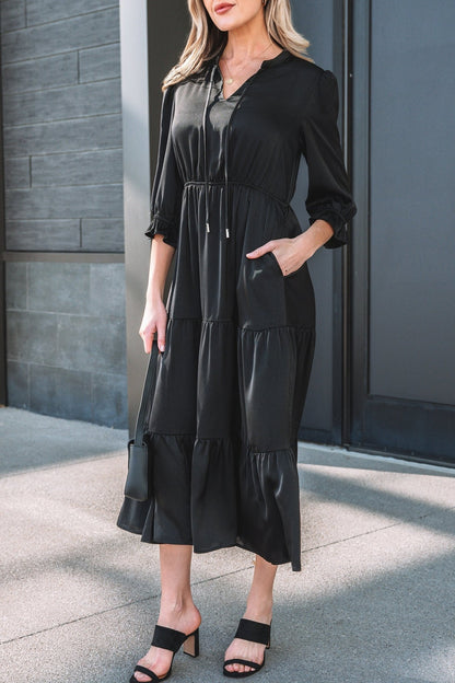 Natasha Sleeve Tiered Maxi Dress - Hello Beautiful BoutiqueMaxi DressesThreaded Pear