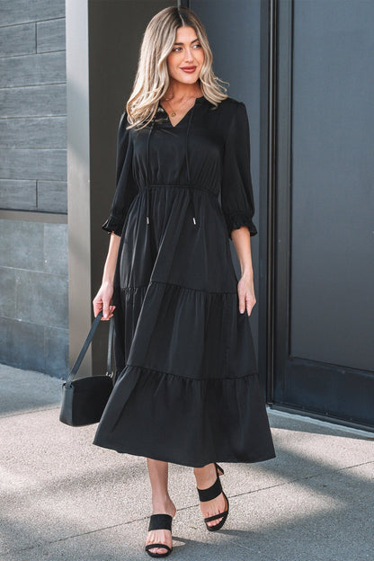 Natasha Sleeve Tiered Maxi Dress - Hello Beautiful BoutiqueMaxi DressesThreaded Pear