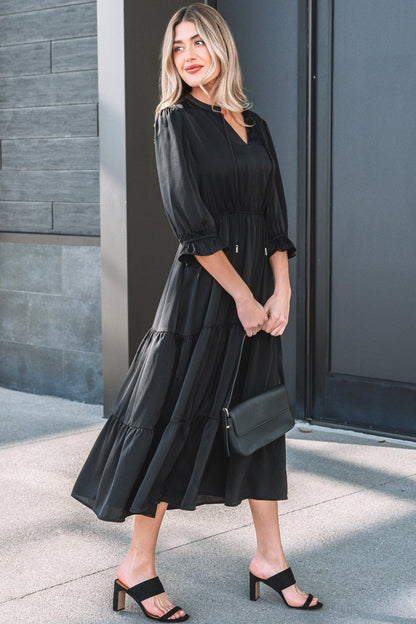 Natasha Sleeve Tiered Maxi Dress - Hello Beautiful BoutiqueMaxi DressesThreaded Pear