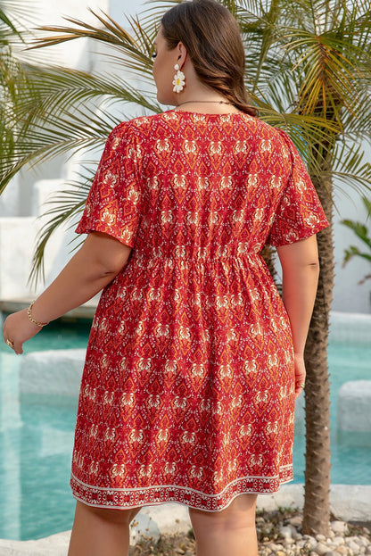 Natasha Waist Flowy Mini PLUS Dress - Hello Beautiful BoutiquePlus Size Mini DressesThreaded Pear