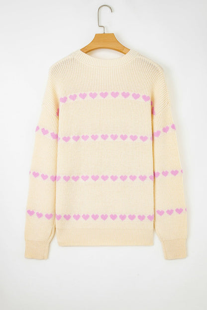 Navy Valentine Ribbed Knit Sweater - Hello Beautiful BoutiqueSweatersThreaded Pear