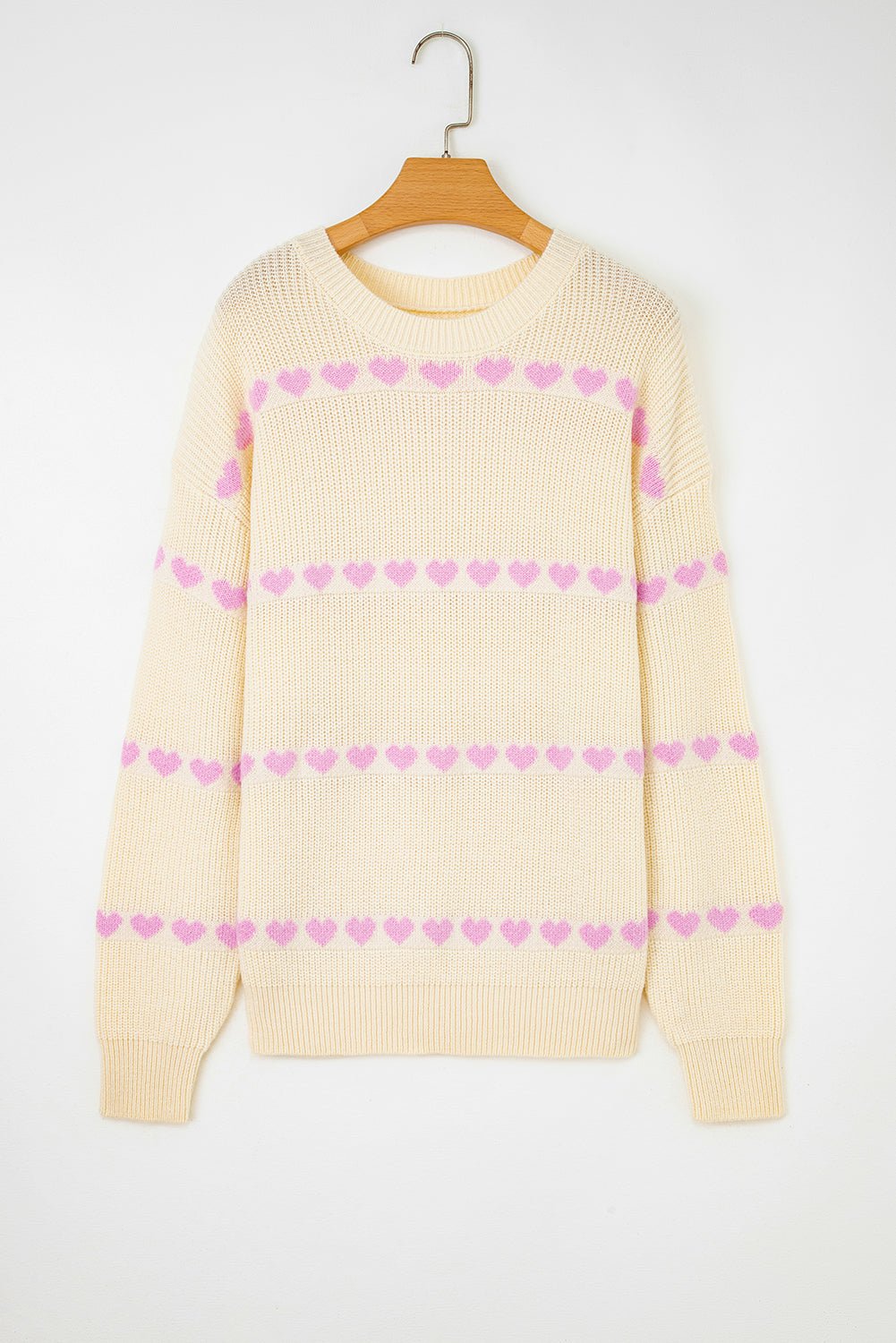 Navy Valentine Ribbed Knit Sweater - Hello Beautiful BoutiqueSweatersThreaded Pear