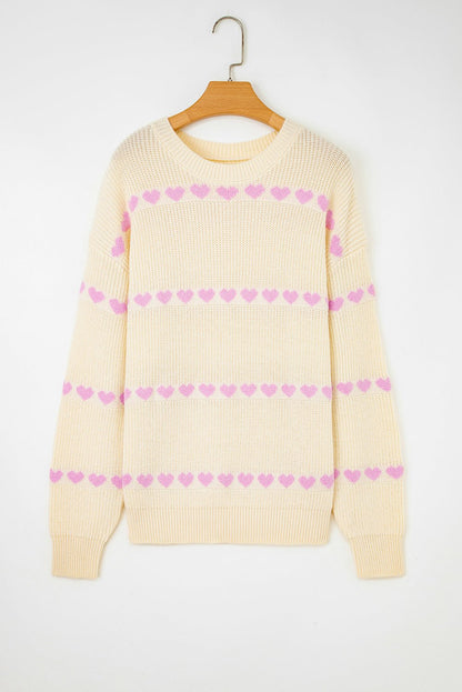 Navy Valentine Ribbed Knit Sweater - Hello Beautiful BoutiqueSweatersThreaded Pear