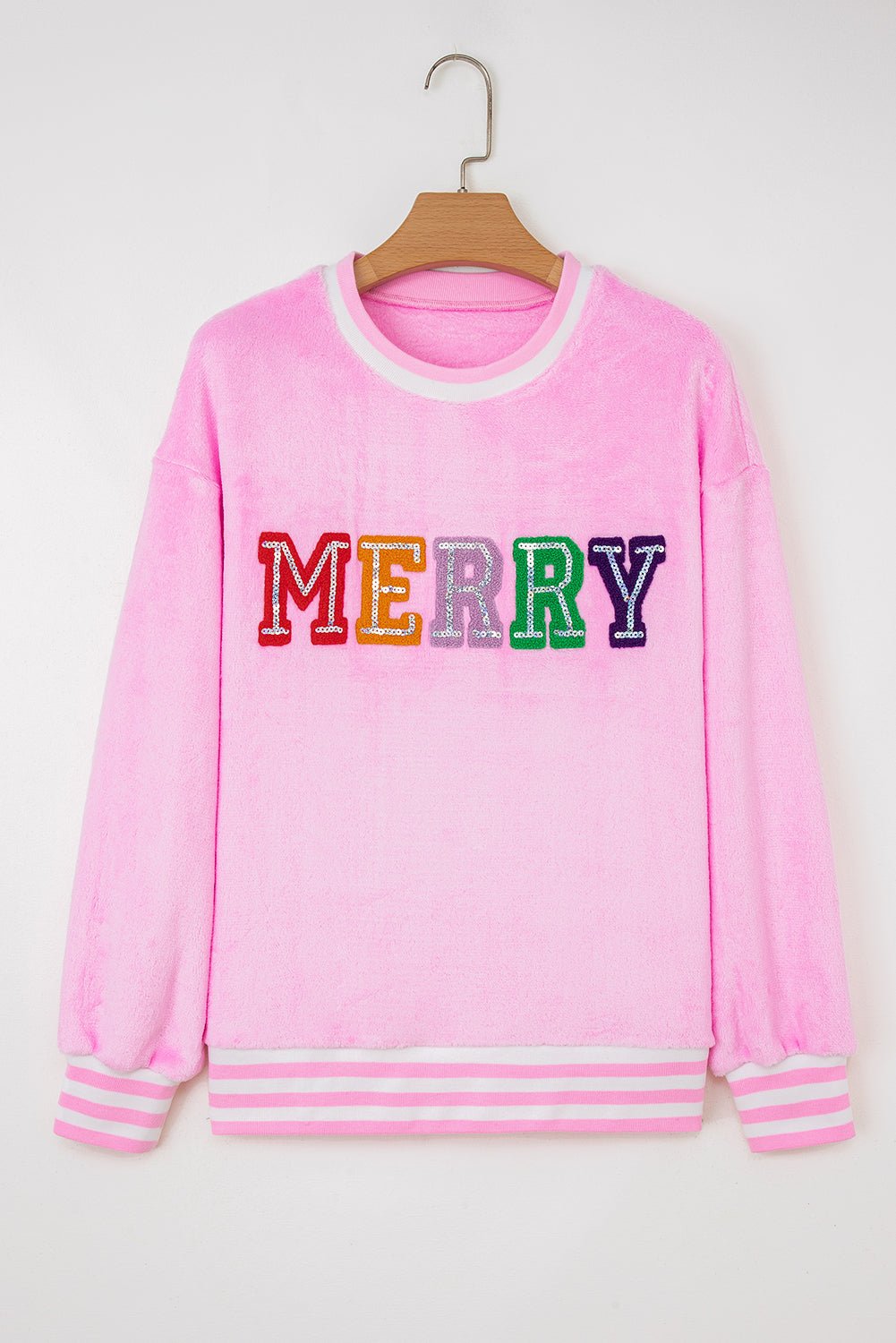 Naya Merry Graphic Plush Pullover - Hello Beautiful BoutiqueLong Sleeve TopsThreaded Pear