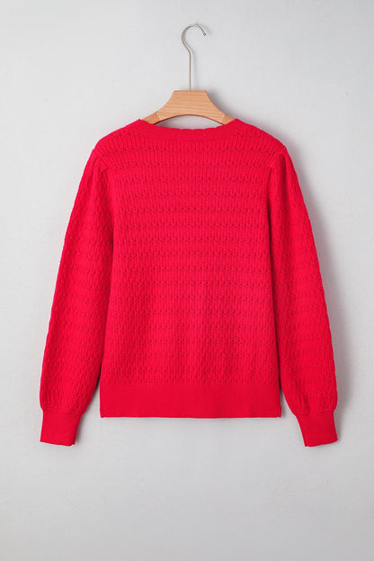 Nellie Knit Ribbed Cuffs Sweater - Hello Beautiful BoutiqueSweatersThreaded Pear