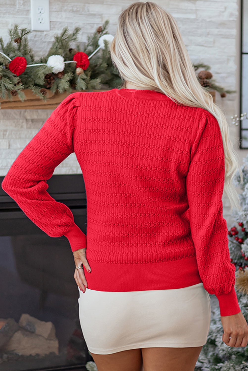 Nellie Knit Ribbed Cuffs Sweater - Hello Beautiful BoutiqueSweatersThreaded Pear