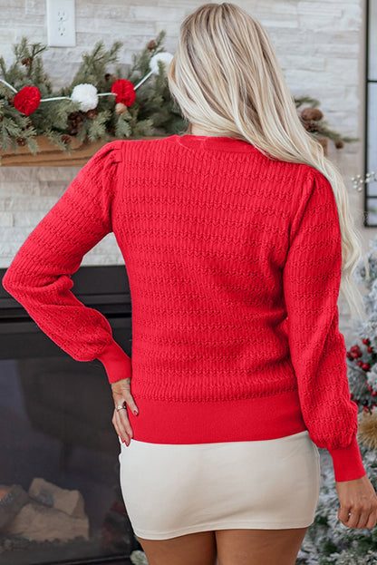 Nellie Knit Ribbed Cuffs Sweater - Hello Beautiful BoutiqueSweatersThreaded Pear