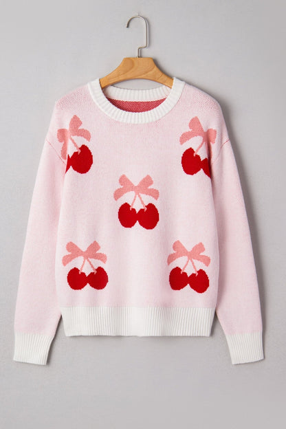 Nevaeh Pattern Drop Shoulder Sweater - Hello Beautiful BoutiqueSweatersThreaded Pear