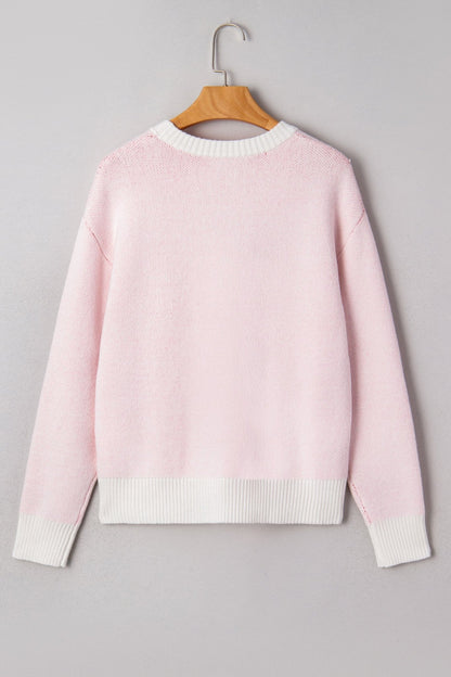 Nevaeh Pattern Drop Shoulder Sweater - Hello Beautiful BoutiqueSweatersThreaded Pear