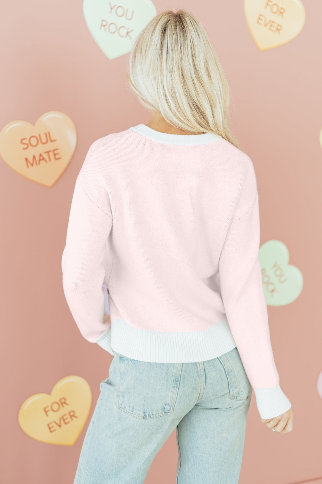 Nevaeh Pattern Drop Shoulder Sweater - Hello Beautiful BoutiqueSweatersThreaded Pear