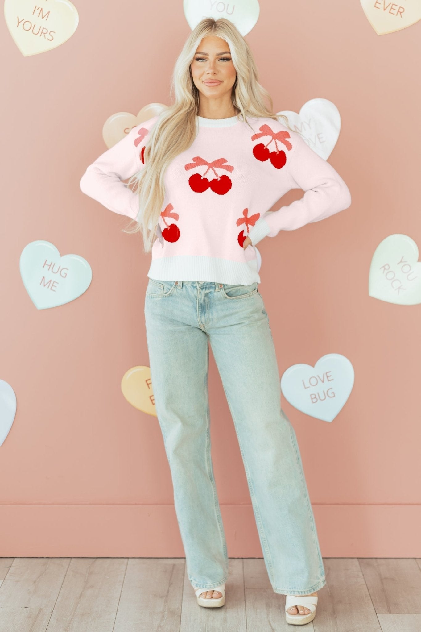 Nevaeh Pattern Drop Shoulder Sweater - Hello Beautiful BoutiqueSweatersThreaded Pear