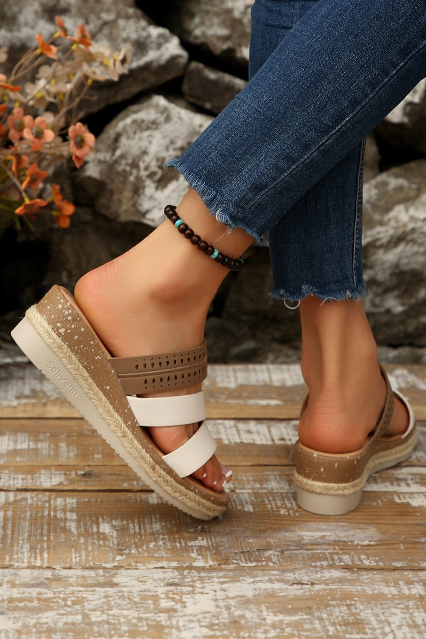Nevaeh Straps Platform Wedge Slippers - Hello Beautiful BoutiqueSlippersThreaded Pear