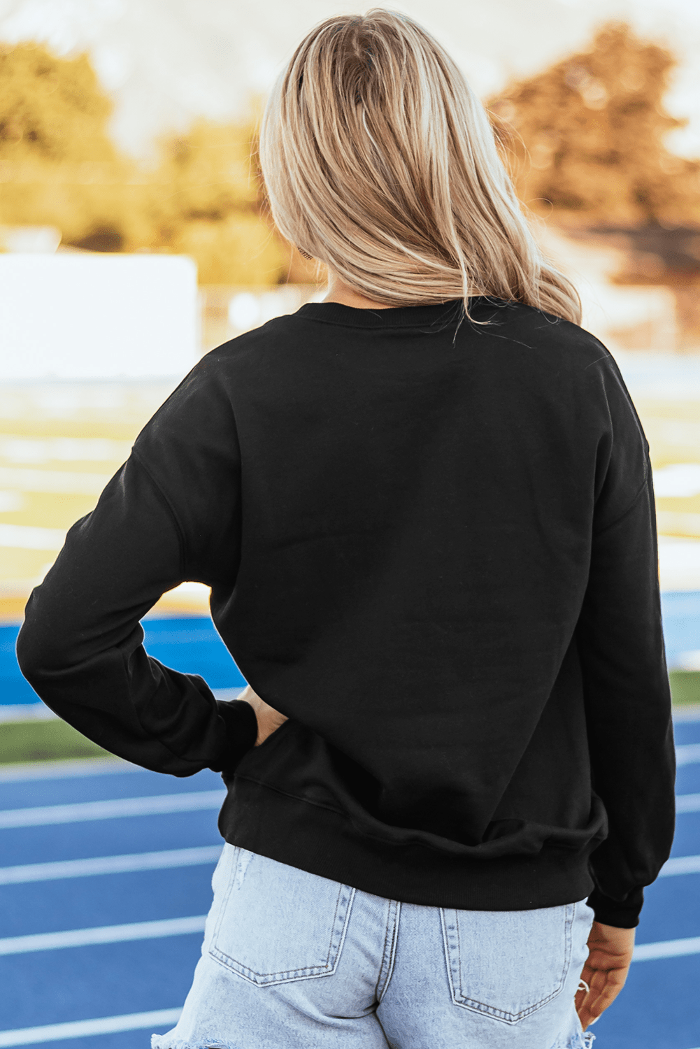 Nia Patched Game Day Sweatshirt - Hello Beautiful BoutiqueGraphic SweatshirtsThreaded Pear