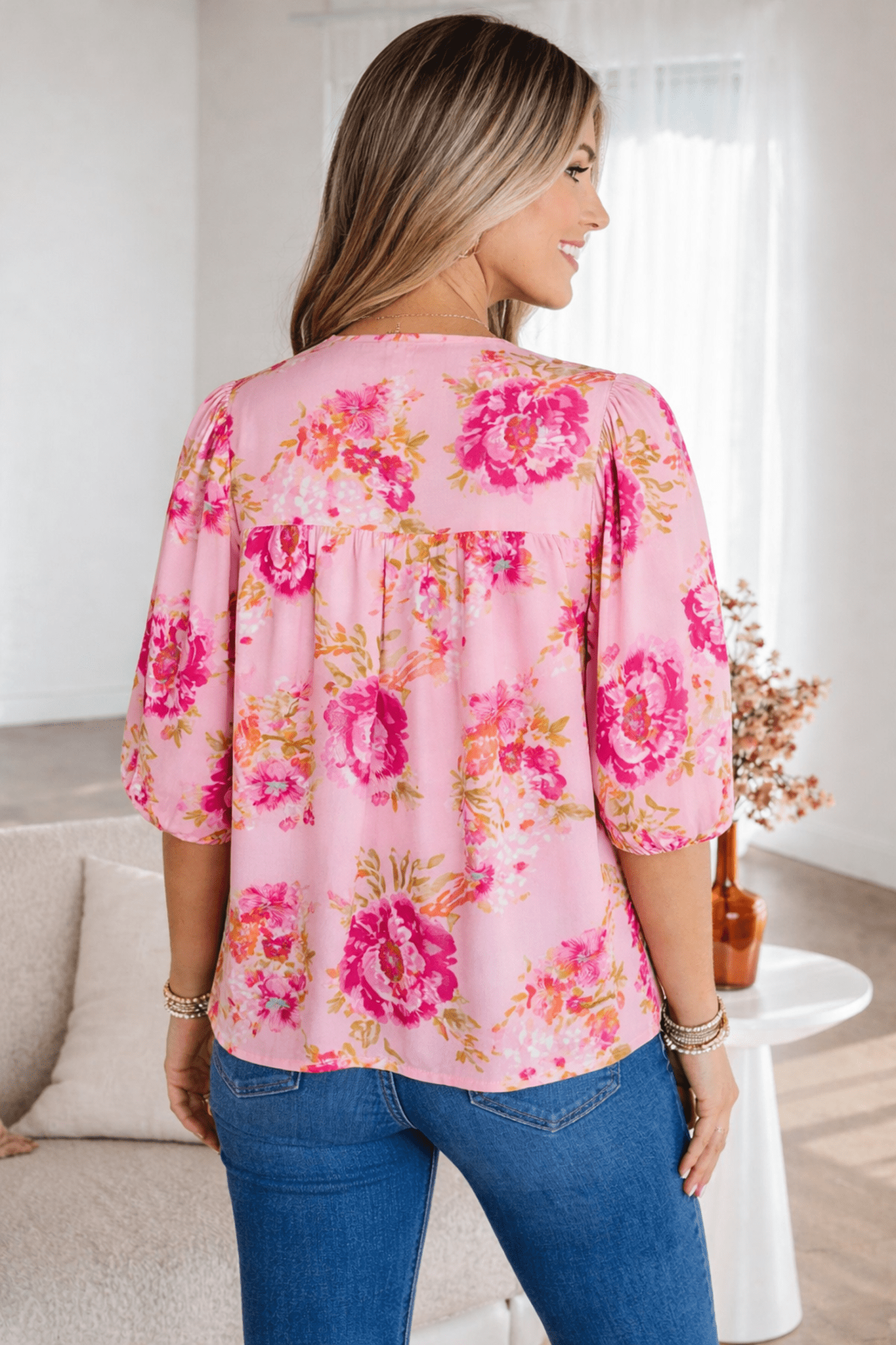 Nicole Puffy Half Sleeve Blouse - Hello Beautiful BoutiqueBlouses & ShirtsThreaded Pear
