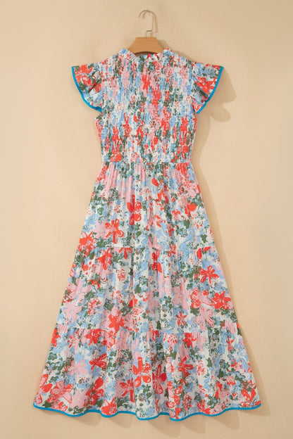 Nina Flutter Sleeve Long Dress - Hello Beautiful BoutiqueFloral DressesThreaded Pear