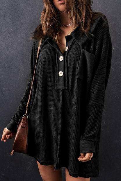 Nina Waffle Knit Long Sleeve Top - Hello Beautiful BoutiqueLong Sleeve TopsThreaded Pear