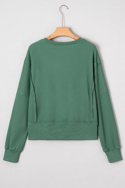 Noah Ribbed Drop Shoulder Sweatshirt - Hello Beautiful BoutiqueSweatshirts & HoodiesThreaded Pear
