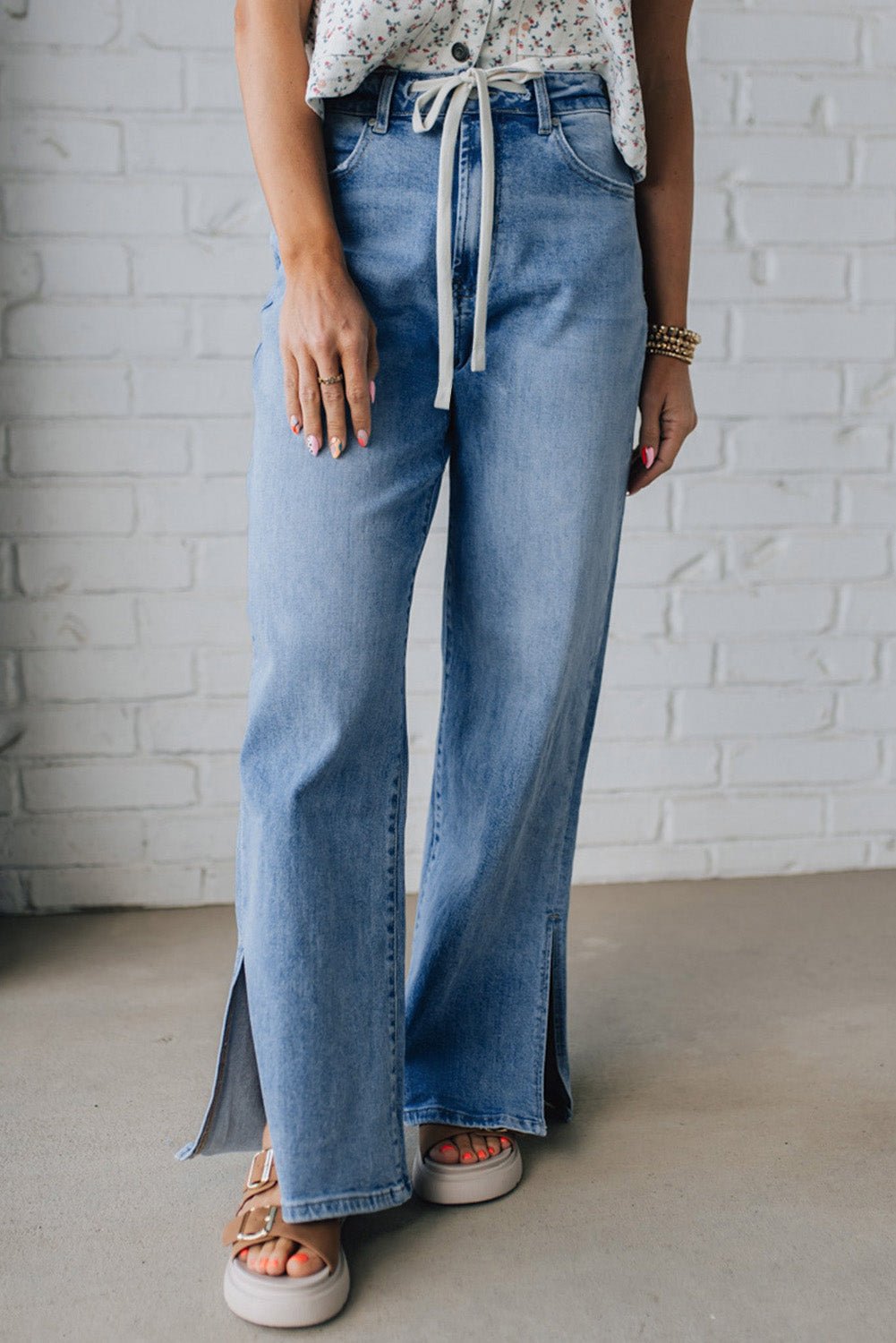 Noah Rise Drawstring Casual Jeans - Hello Beautiful Boutique15% OFFThreaded Pear