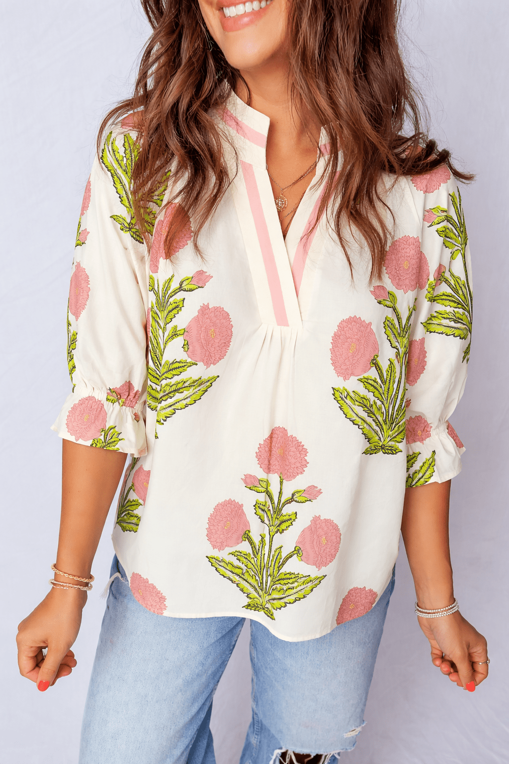 Noelle 3 4 Sleeve Blouse - Hello Beautiful BoutiqueBlouses & ShirtsThreaded Pear