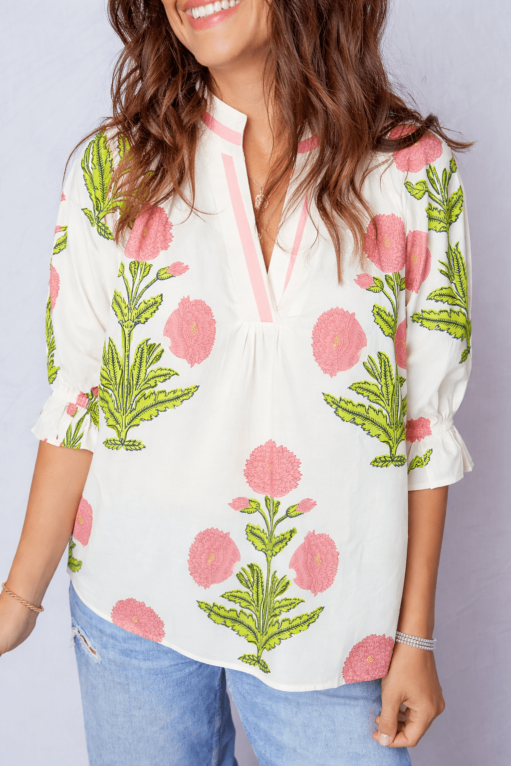 Noelle 3 4 Sleeve Blouse - Hello Beautiful BoutiqueBlouses & ShirtsThreaded Pear