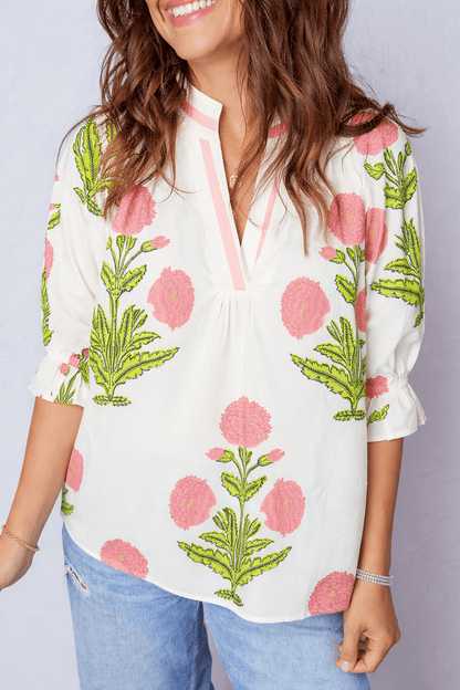 Noelle 3 4 Sleeve Blouse - Hello Beautiful BoutiqueBlouses & ShirtsThreaded Pear