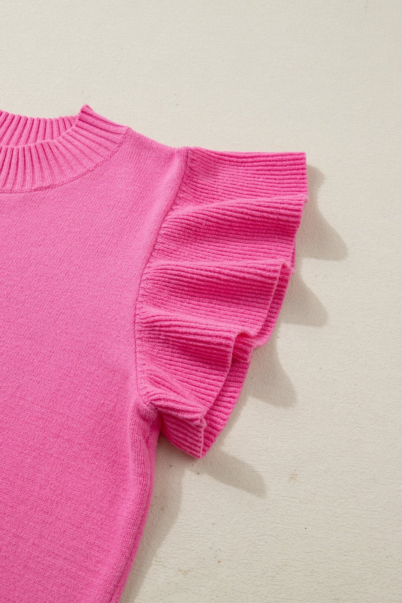 Noelle Ruffle Short Sleeve Sweater - Hello Beautiful BoutiqueShort Sleeve SweatersThreaded Pear