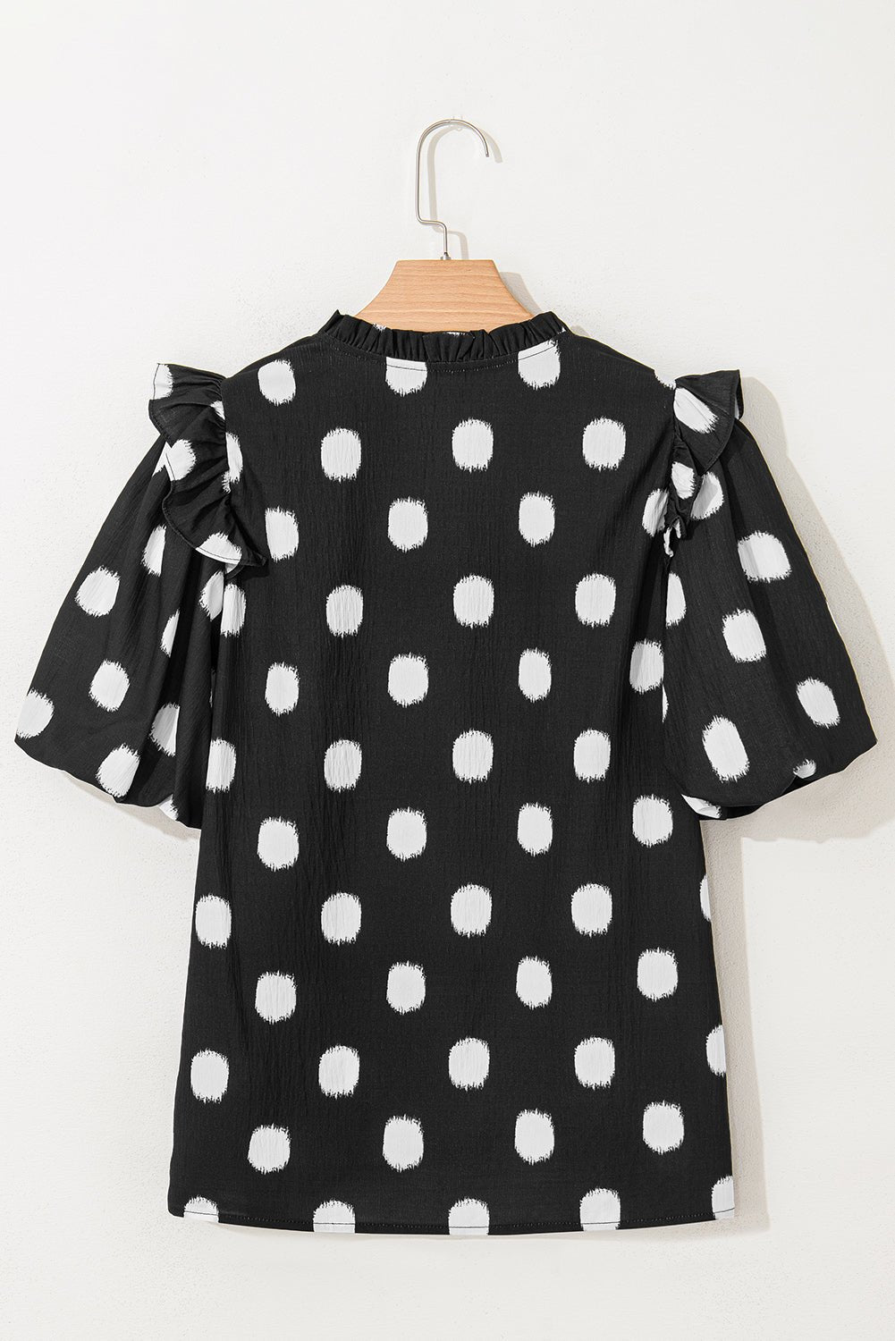 Nola Notched Balloon Sleeve Blouse - Hello Beautiful BoutiqueBlouses & ShirtsThreaded Pear