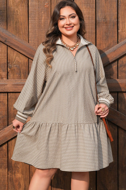 Noor Sleeve Ruffled Mini PLUS Dress - Hello Beautiful BoutiquePlus Size Mini DressesThreaded Pear