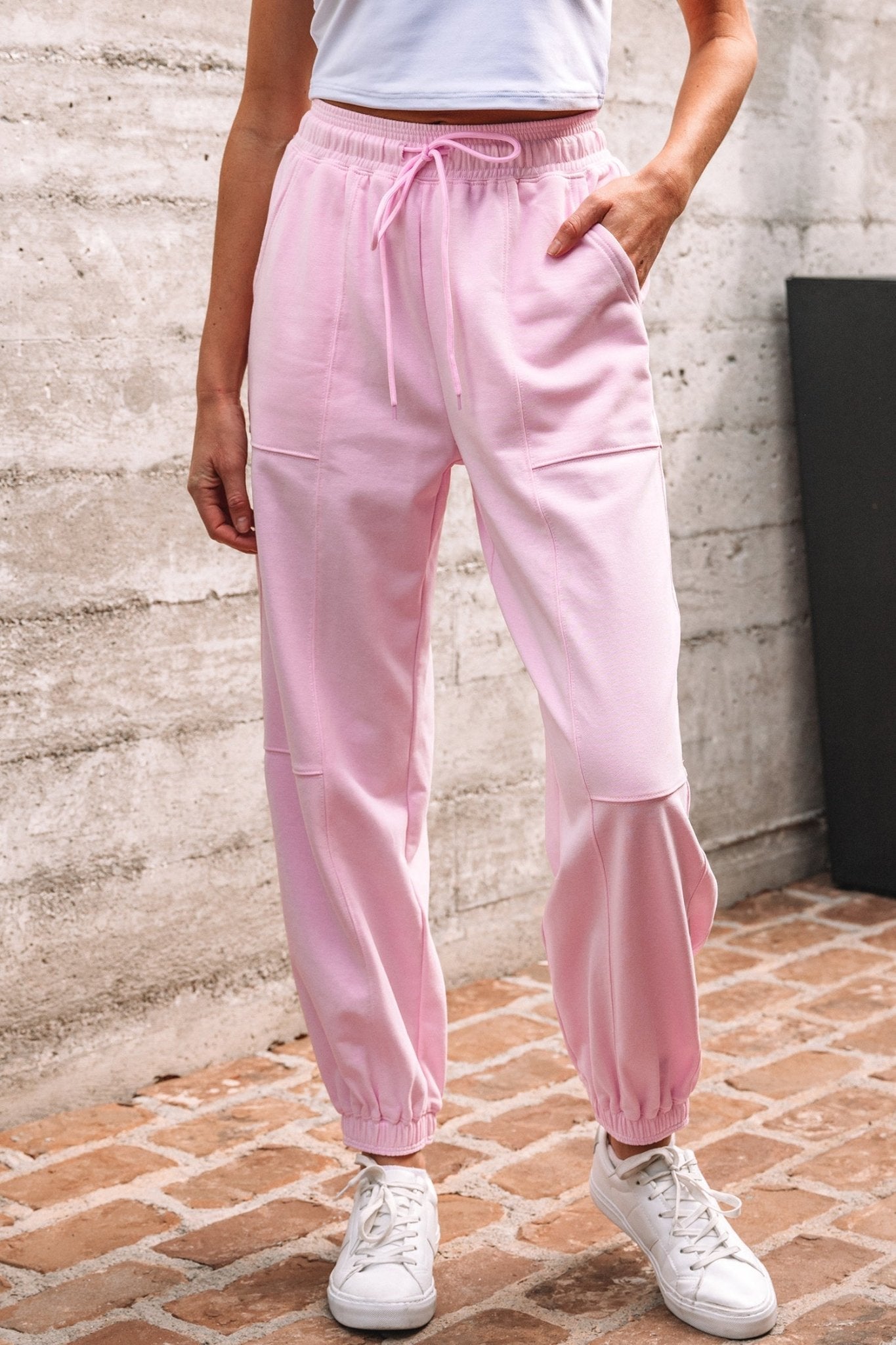 Noor Solid Color Jogger Pants - Hello Beautiful BoutiquePants & CulotteThreaded Pear