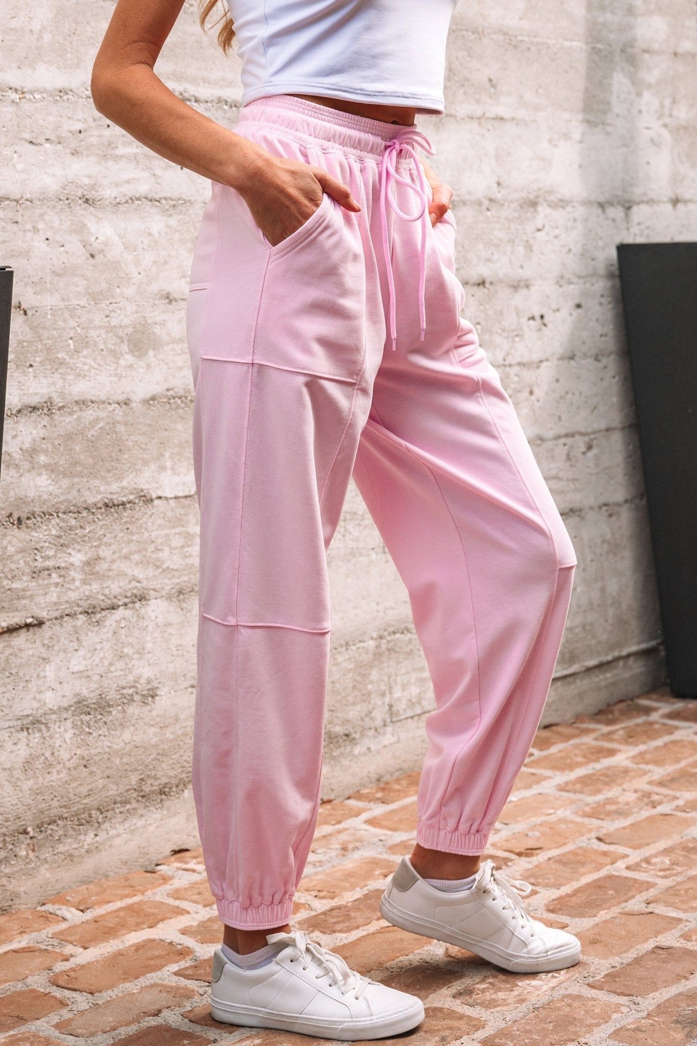 Noor Solid Color Jogger Pants - Hello Beautiful BoutiquePants & CulotteThreaded Pear