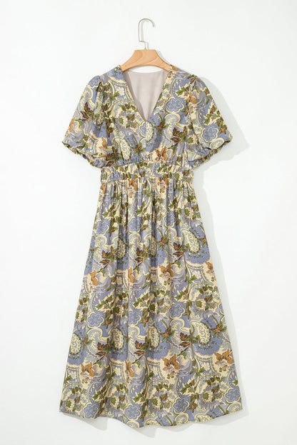 Nora Puff Sleeve Long Dress - Hello Beautiful BoutiqueMaxi DressesThreaded Pear