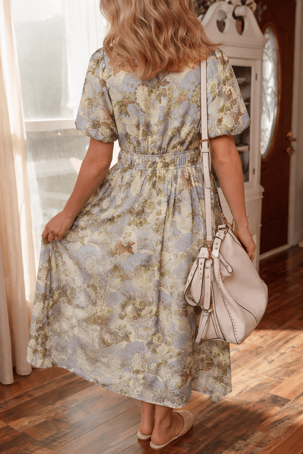 Nora Puff Sleeve Long Dress - Hello Beautiful BoutiqueMaxi DressesThreaded Pear