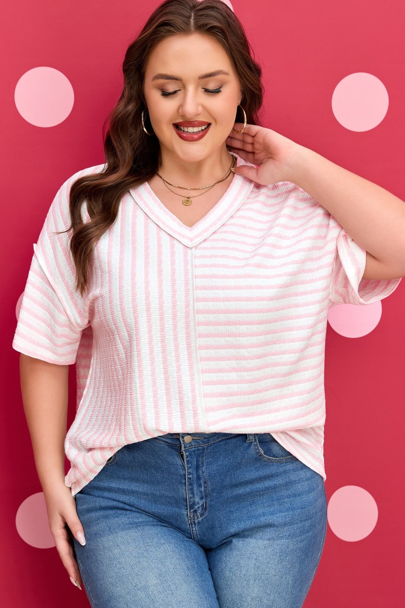 Nora Seam Patchwork T PLUS Shirt - Hello Beautiful BoutiquePlus Size Tops & TeesThreaded Pear