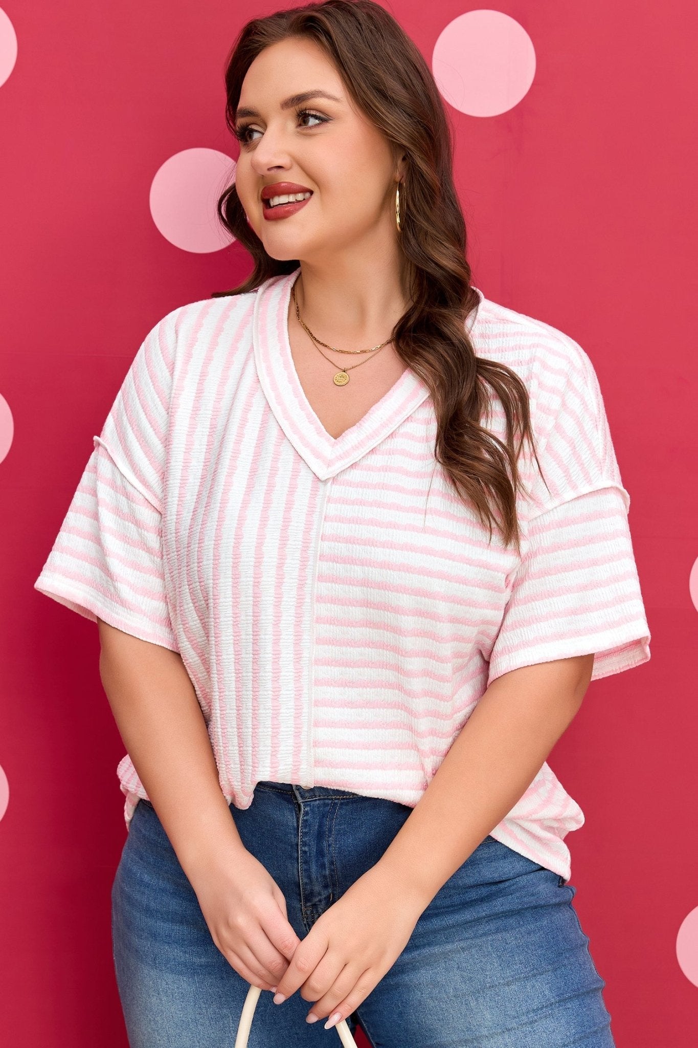 Nora Seam Patchwork T PLUS Shirt - Hello Beautiful BoutiquePlus Size Tops & TeesThreaded Pear