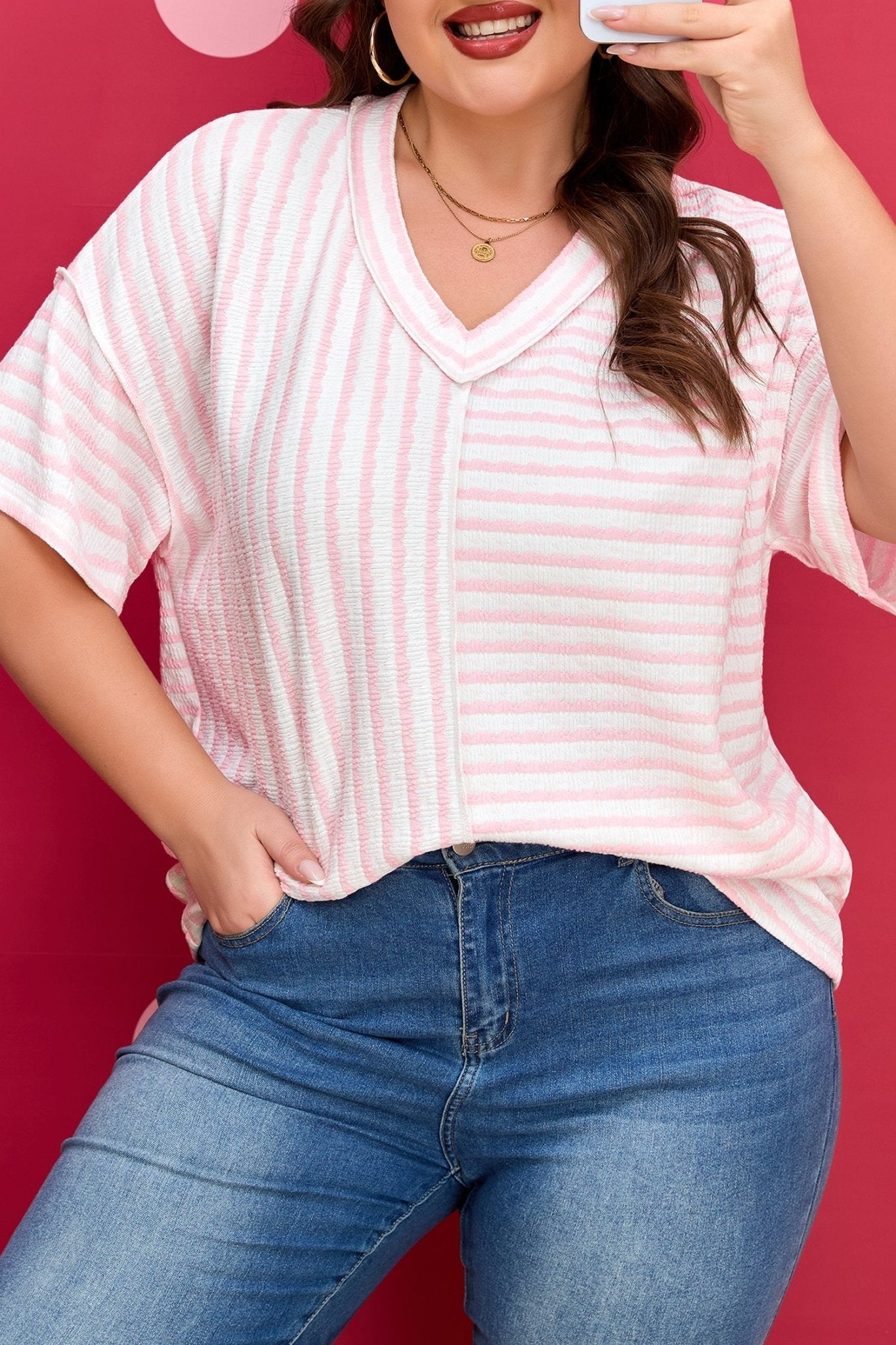 Nora Seam Patchwork T PLUS Shirt - Hello Beautiful BoutiquePlus Size Tops & TeesThreaded Pear