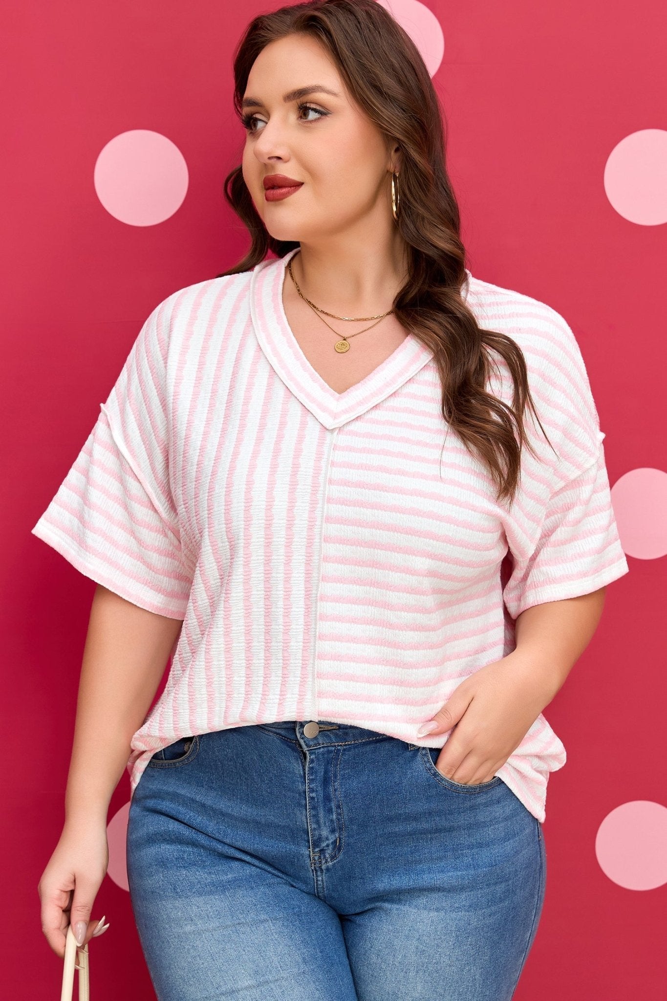 Nora Seam Patchwork T PLUS Shirt - Hello Beautiful BoutiquePlus Size Tops & TeesThreaded Pear