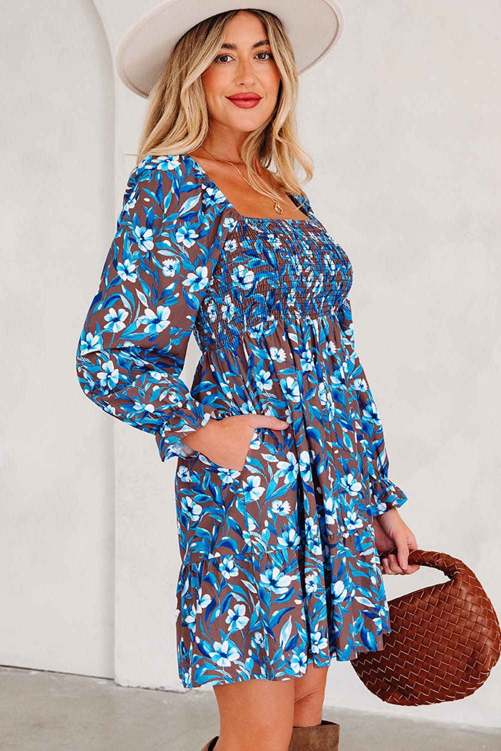 Norava Ruffled Sleeve Floral Dress - Hello Beautiful BoutiqueFloral DressesThreaded Pear