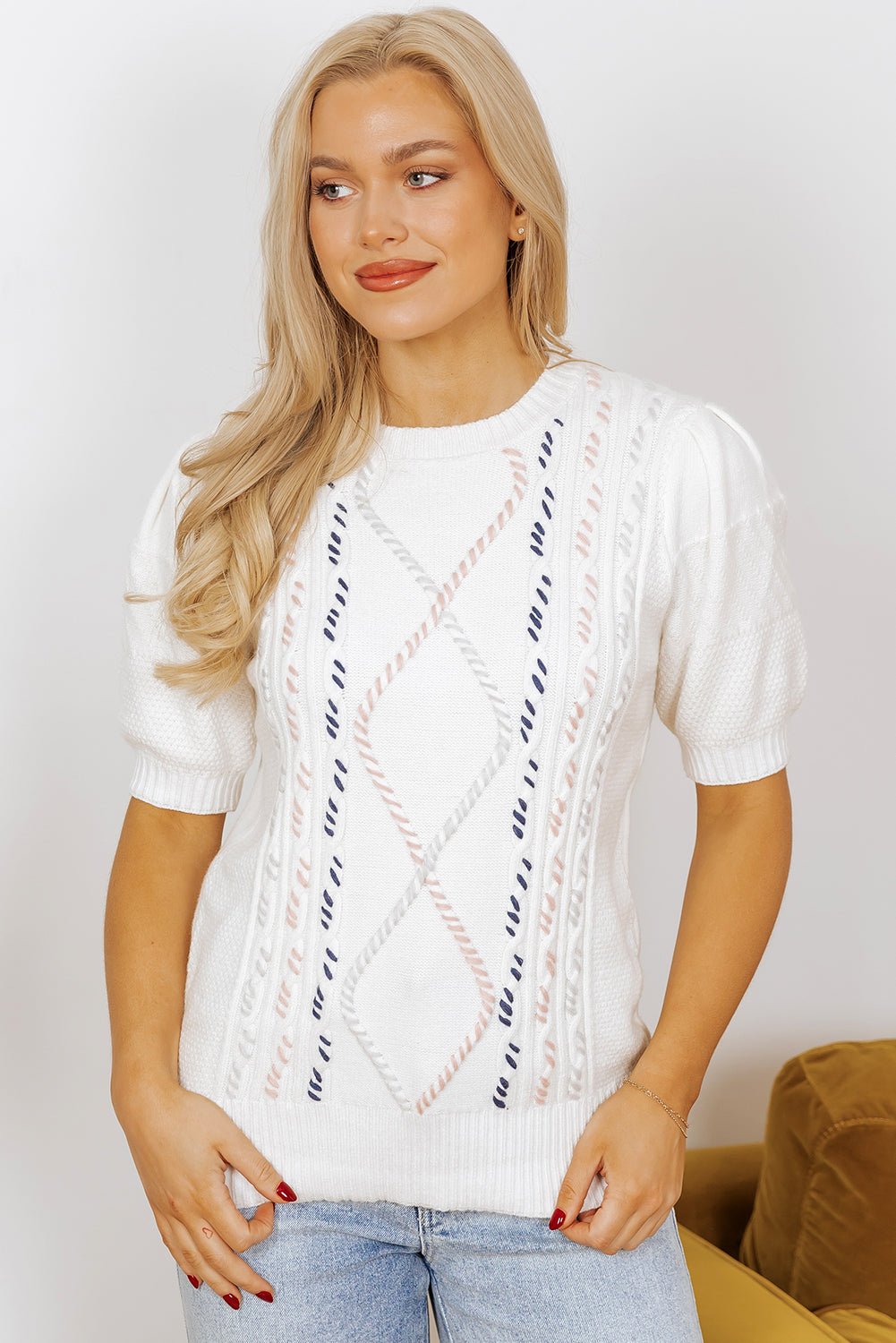 Nova Knit Short Sleeve Sweater - Hello Beautiful Boutique15% OFFThreaded Pear