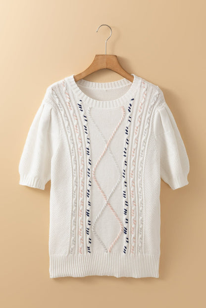 Nova Knit Short Sleeve Sweater - Hello Beautiful Boutique15% OFFThreaded Pear
