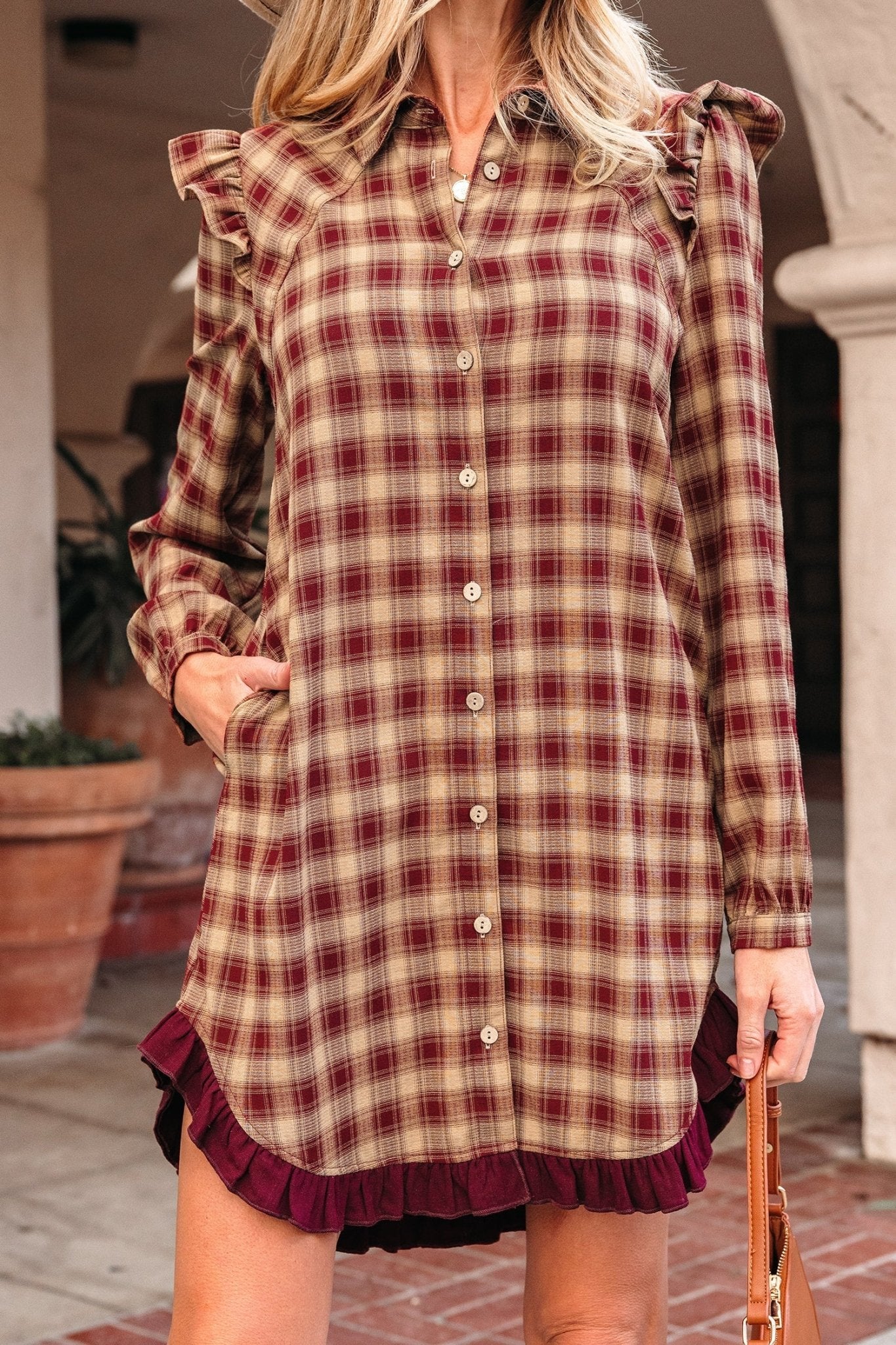 Novalee Mini Shirt Dress Long Sleeve Top - Hello Beautiful BoutiqueMini DressesThreaded Pear
