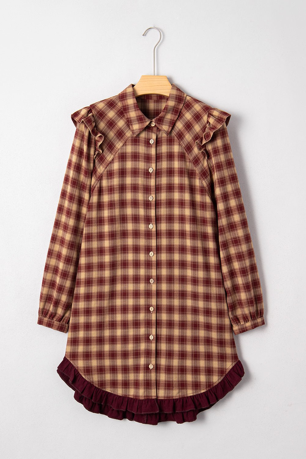 Novalee Mini Shirt Dress Long Sleeve Top - Hello Beautiful BoutiqueMini DressesThreaded Pear