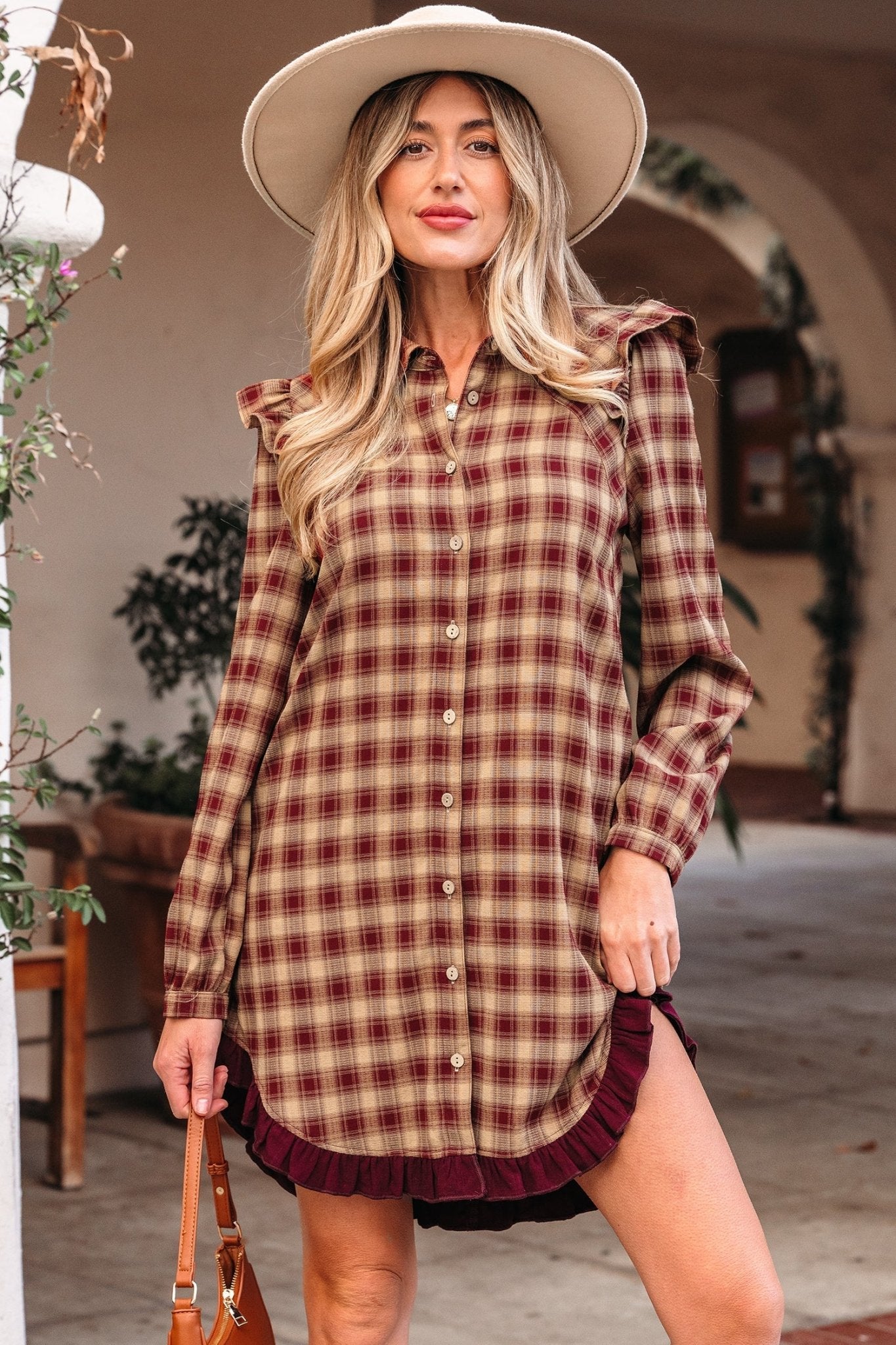 Novalee Mini Shirt Dress Long Sleeve Top - Hello Beautiful BoutiqueMini DressesThreaded Pear