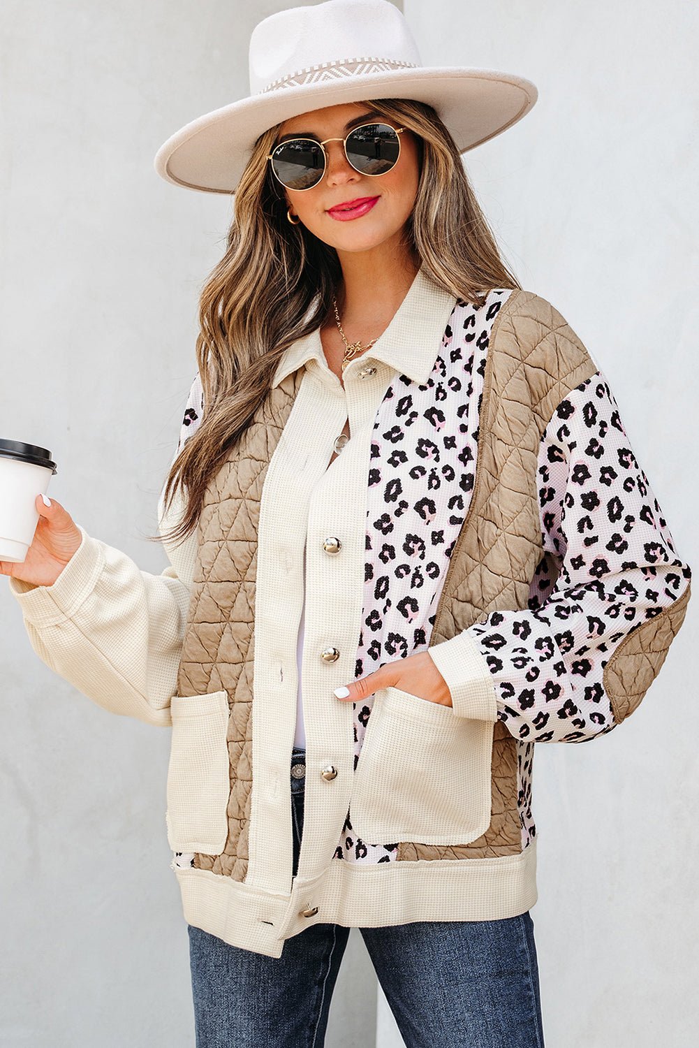 Novaza Quilted Patchwork Front Jacket - Hello Beautiful BoutiqueJacketsThreaded Pear