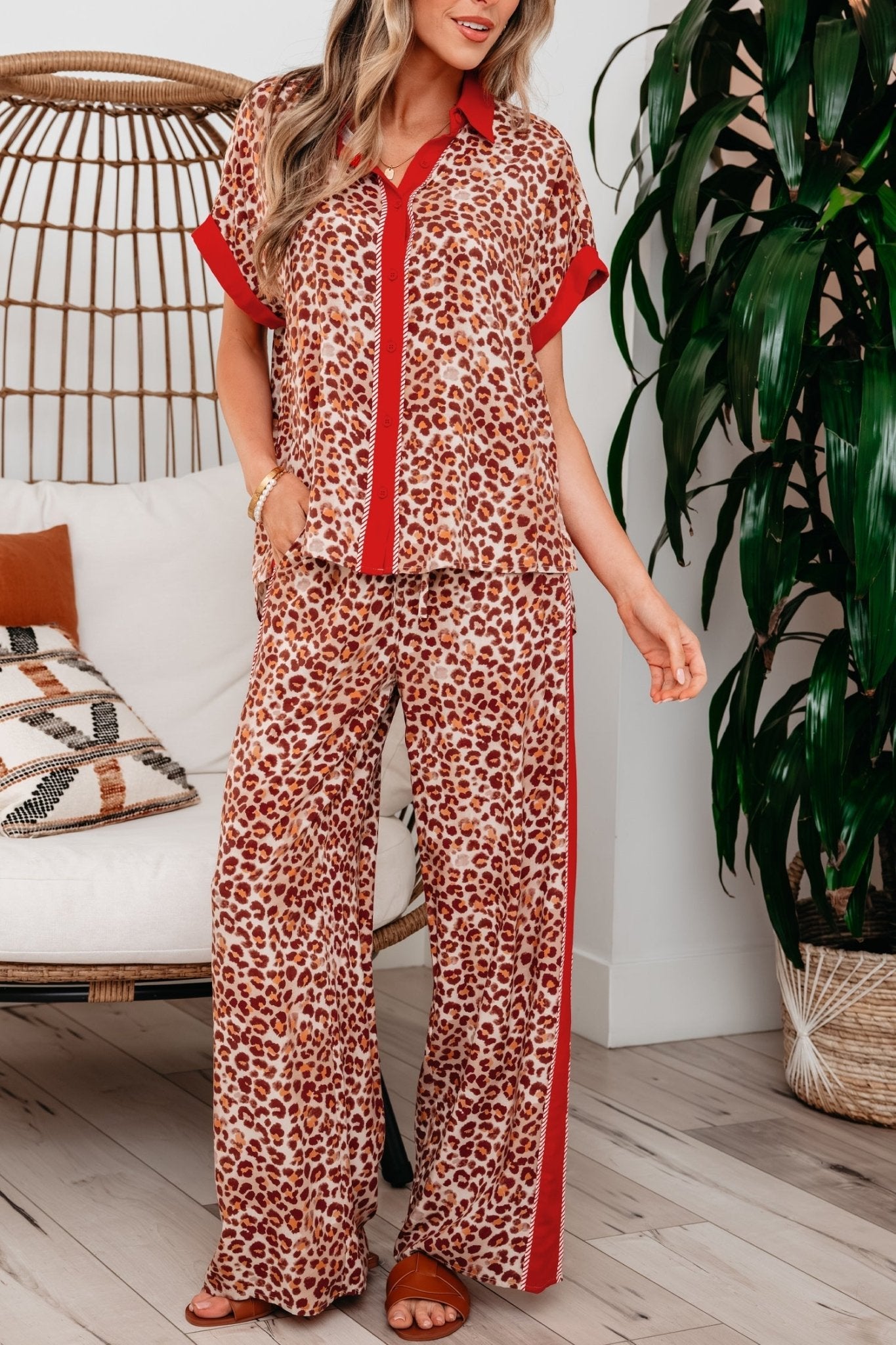 Nyla Contrast Lounge Set - Hello Beautiful BoutiquePant SetsThreaded Pear