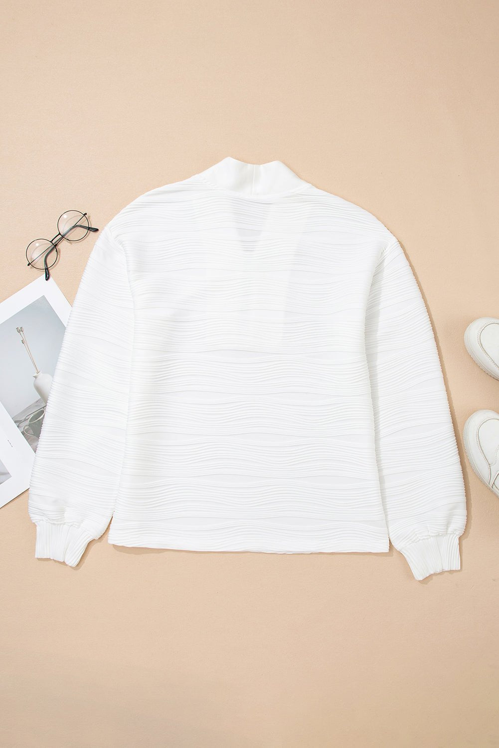 Nyomi Color Textured Zip Pullover - Hello Beautiful BoutiqueSweatshirts & HoodiesThreaded Pear
