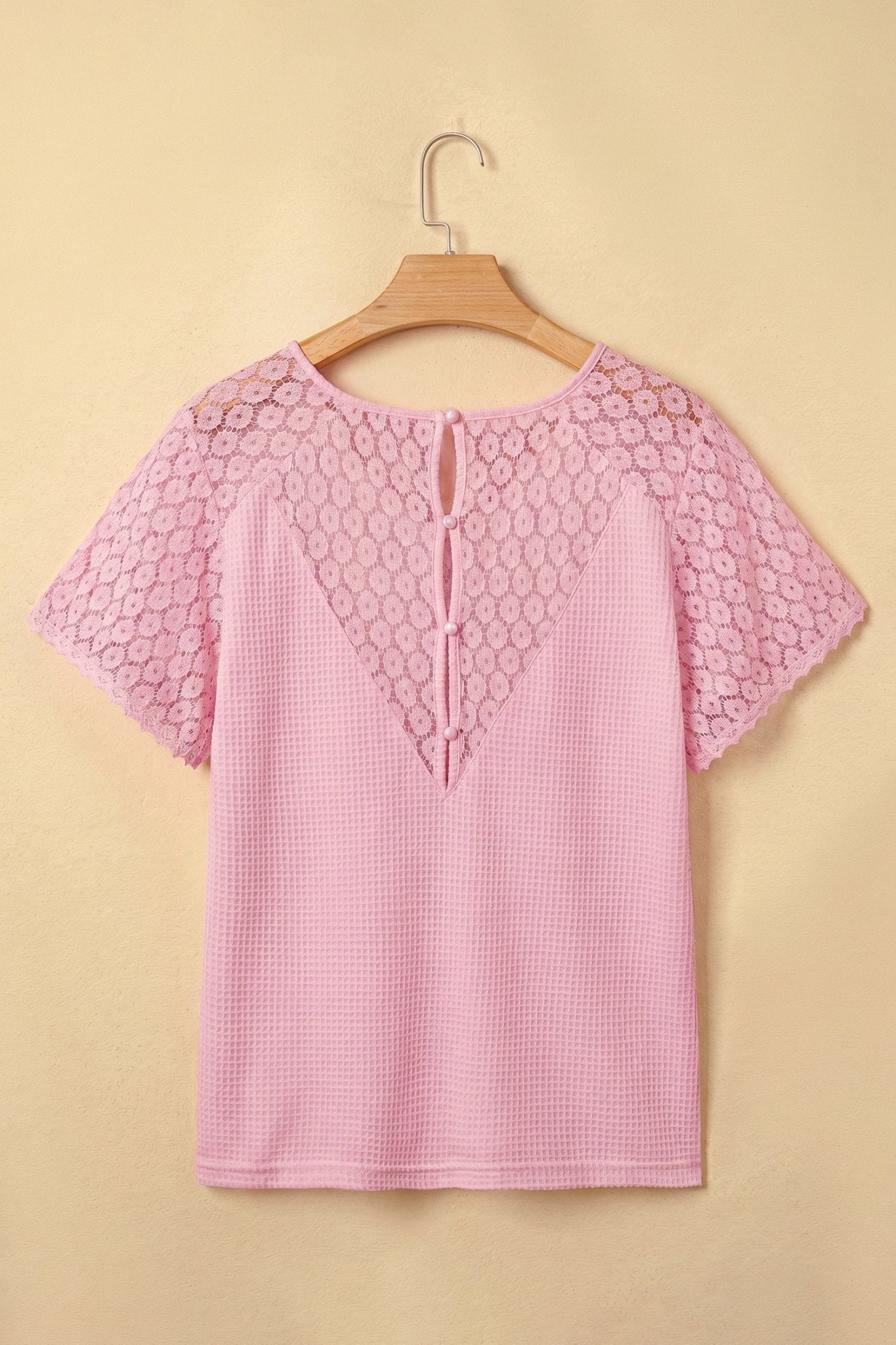 Nyomi Cutout Waffle Knit Blouse - Hello Beautiful BoutiqueBlouses & ShirtsThreaded Pear