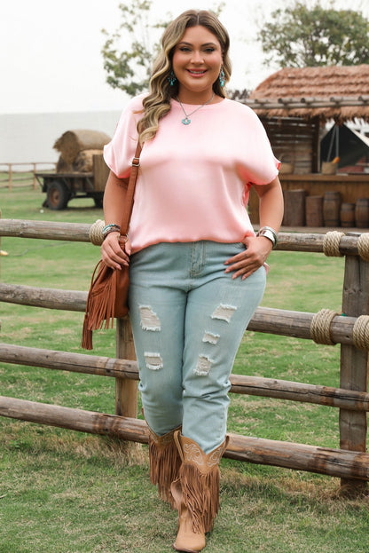 Nyomi Short Batwing Sleeve PLUS Top - Hello Beautiful BoutiquePlus Size Tops & TeesThreaded Pear