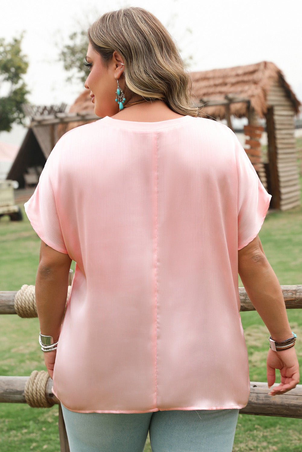 Nyomi Short Batwing Sleeve PLUS Top - Hello Beautiful BoutiquePlus Size Tops & TeesThreaded Pear