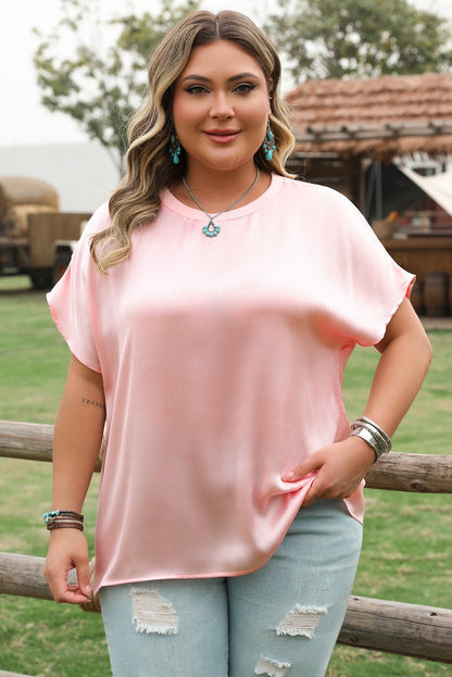 Nyomi Short Batwing Sleeve PLUS Top - Hello Beautiful BoutiquePlus Size Tops & TeesThreaded Pear
